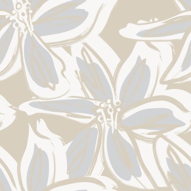 Çiçek fırçası darbeleri moda baskıları, grafikler, arka planlar ve el sanatları için pürüzsüz desen