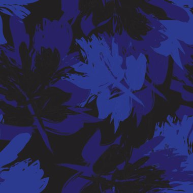 Çiçek fırçası darbeleri moda baskıları, grafikler, arka planlar ve el sanatları için pürüzsüz desen