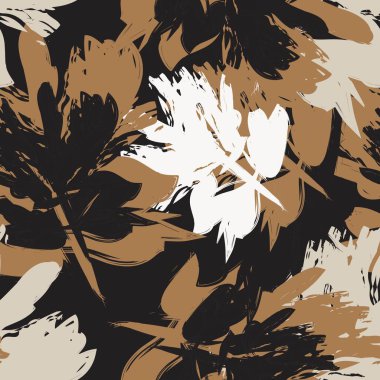 Çiçek fırçası darbeleri moda baskıları, grafikler, arka planlar ve el sanatları için pürüzsüz desen