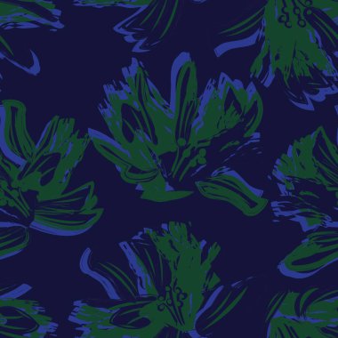 Çiçek fırçası darbeleri moda baskıları, grafikler, arka planlar ve el sanatları için pürüzsüz desen