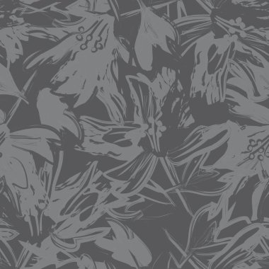 Çiçek fırçası darbeleri moda baskıları, grafikler, arka planlar ve el sanatları için pürüzsüz desen