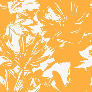 Çiçek fırçası darbeleri moda baskıları, grafikler, arka planlar ve el sanatları için pürüzsüz desen