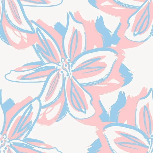 Pinceladas Florales Sin Costuras Para Estampados Moda Gráficos Fondos Manualidades — Vector de stock