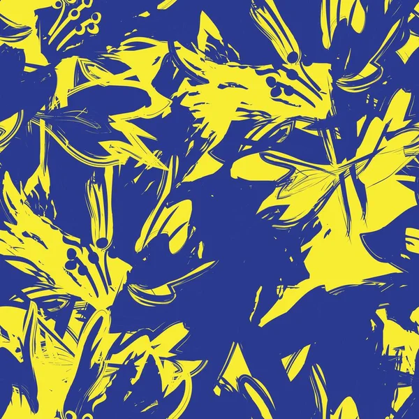 Květinové Tahy Štětcem Bezešvé Vzor Pozadí Pro Módní Potisky Grafiku — Stockový vektor