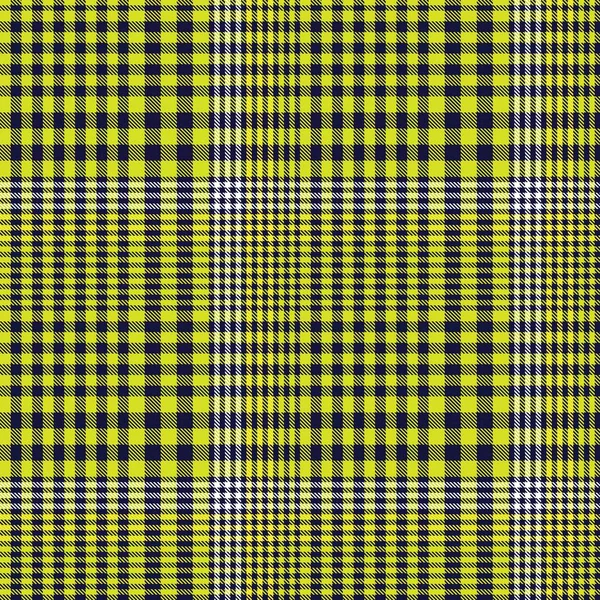 Žlutá Asymetrický Plaid Texturované Bezešvé Vzor Vhodný Pro Módní Textil — Stockový vektor
