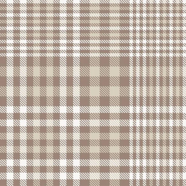 Bruin Asymmetrisch Plaid Textuur Naadloos Patroon Geschikt Voor Mode Textiel — Stockvector