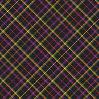 Gökkuşağı Çapraz Ekoseli Tartan Moda tekstil ve grafikleri için uygun desensiz desen tasarımı