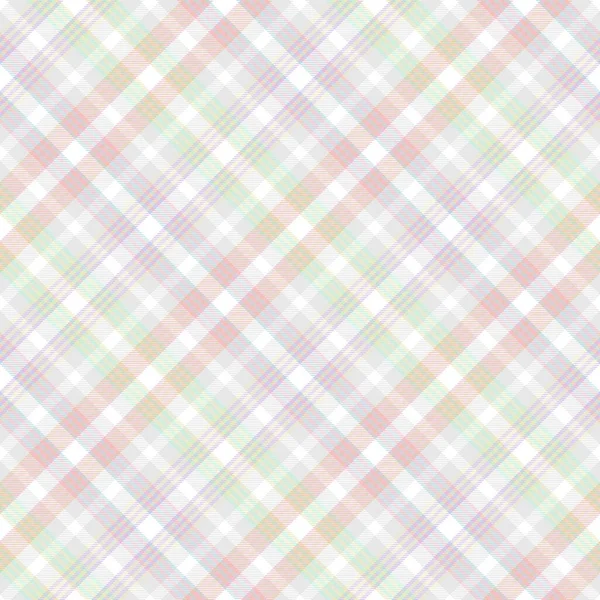 Rainbow Pastel Diagonal Plaid Tartan Textured Seamless Pattern Design Suitable — Stock Vector