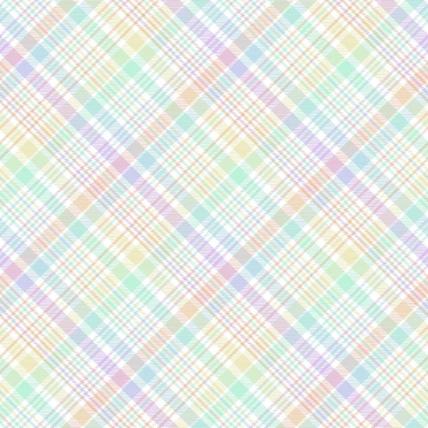 Rainbow Pastel Diagonal Plaid Tartan Textured Seamless Pattern Design Suitable — Stock Vector