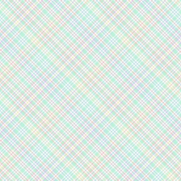 Rainbow Pastel Diagonal Plaid Tartan Texturiertes Nahtloses Muster Für Modetextilien — Stockvektor