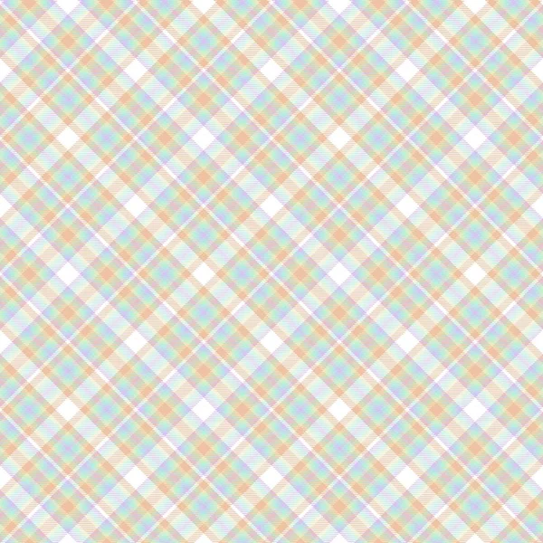 Rainbow Pastel Diagonal Plaid Tartan Texturé Design Sans Couture Adapté — Image vectorielle