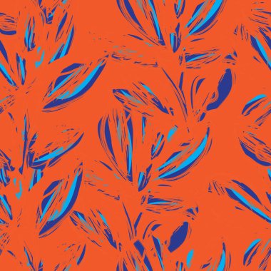 Çiçek fırçası darbeleri moda baskıları, grafikler, arka planlar ve el sanatları için pürüzsüz desen