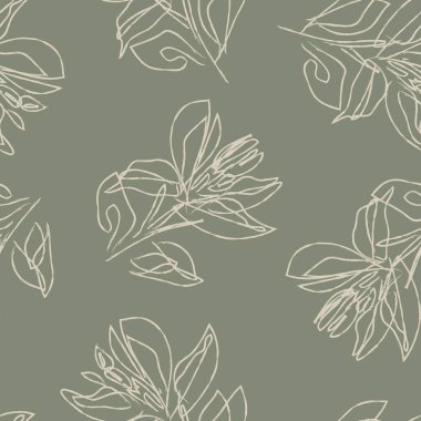 Çiçek fırçası darbeleri moda baskıları, grafikler, arka planlar ve el sanatları için pürüzsüz desen