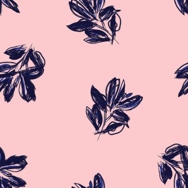 Çiçek fırçası darbeleri moda baskıları, grafikler, arka planlar ve el sanatları için pürüzsüz desen