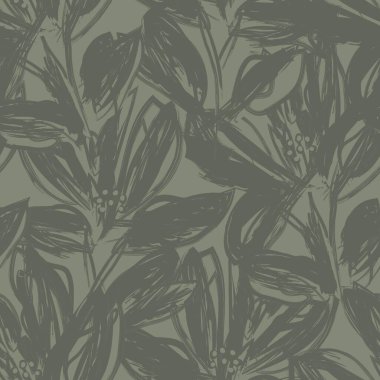 Çiçek fırçası darbeleri moda baskıları, grafikler, arka planlar ve el sanatları için pürüzsüz desen