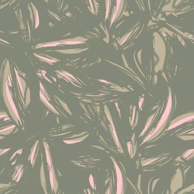 Çiçek fırçası darbeleri moda baskıları, grafikler, arka planlar ve el sanatları için pürüzsüz desen