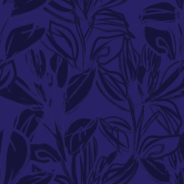 Çiçek fırçası darbeleri moda baskıları, grafikler, arka planlar ve el sanatları için pürüzsüz desen