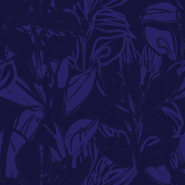 Çiçek fırçası darbeleri moda baskıları, grafikler, arka planlar ve el sanatları için pürüzsüz desen