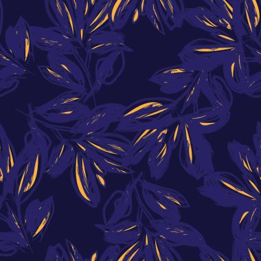 Çiçek fırçası darbeleri moda baskıları, grafikler, arka planlar ve el sanatları için pürüzsüz desen