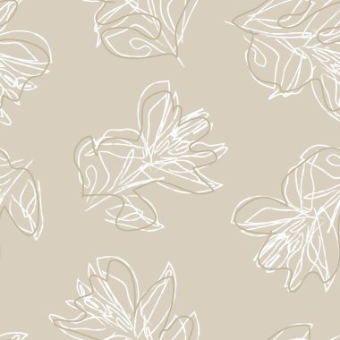 Çiçek fırçası darbeleri moda baskıları, grafikler, arka planlar ve el sanatları için pürüzsüz desen