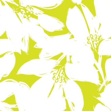 Çiçek fırçası darbeleri moda baskıları, grafikler, arka planlar ve el sanatları için pürüzsüz desen