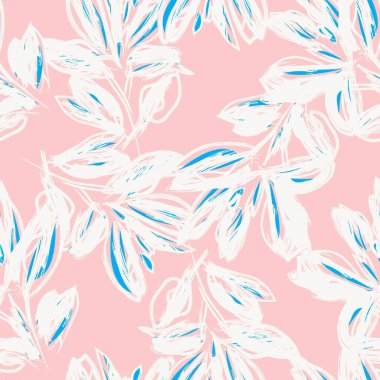 Çiçek fırçası darbeleri moda baskıları, grafikler, arka planlar ve el sanatları için pürüzsüz desen