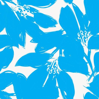 Çiçek fırçası darbeleri moda baskıları, grafikler, arka planlar ve el sanatları için pürüzsüz desen