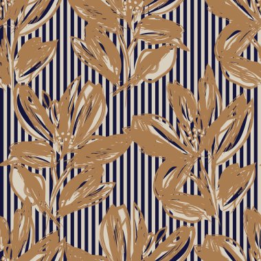 Moda tekstil ve grafikleri için çizgili dokuları olan çiçeksiz desen