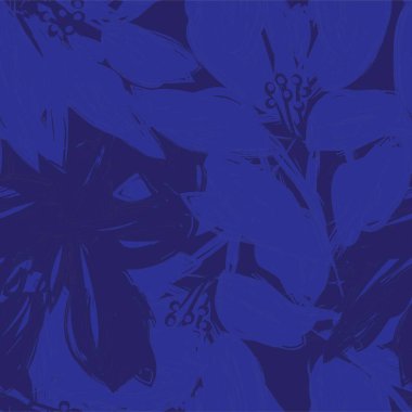 Çiçek fırçası darbeleri moda baskıları, grafikler, arka planlar ve el sanatları için pürüzsüz desen