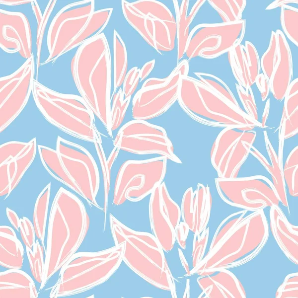 Pinceladas Florales Sin Costuras Para Estampados Moda Gráficos Fondos Manualidades — Vector de stock