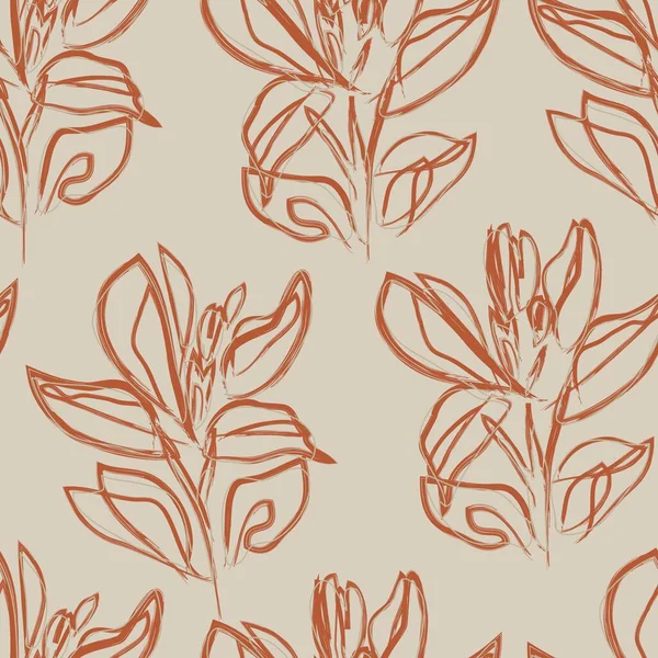 Çiçek fırçası darbeleri moda baskıları, grafikler, arka planlar ve el sanatları için pürüzsüz desen