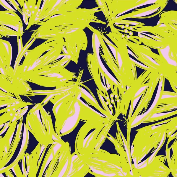 Çiçek fırçası darbeleri moda baskıları, grafikler, arka planlar ve el sanatları için pürüzsüz desen