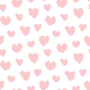 Moda tekstil ve grafikleri için kalp şeklinde fırça darbeleri kusursuz bir arka plan