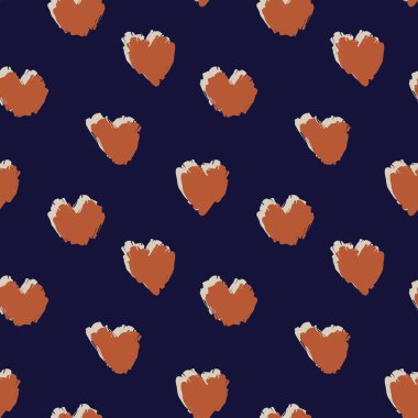 Moda tekstil ve grafikleri için kalp şeklinde fırça darbeleri kusursuz bir arka plan
