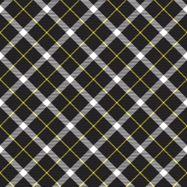 Sarı Çapraz Ekoseli Tartan. Moda tekstil ve grafikleri için uygun desensiz desen tasarımı.