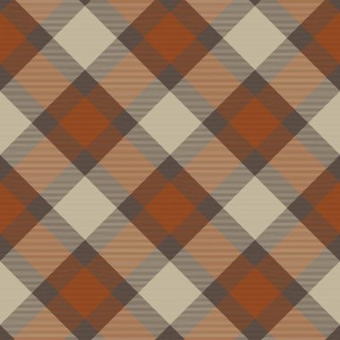 Moda tekstil ve grafikleri için uygun Turuncu Çapraz Ekoseli Tartan desensiz desen tasarımı