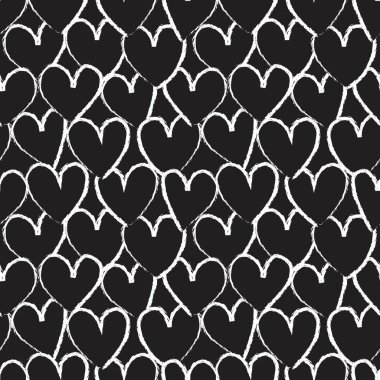 Moda tekstil ve grafikleri için kalp şeklinde fırça darbeleri kusursuz bir arka plan