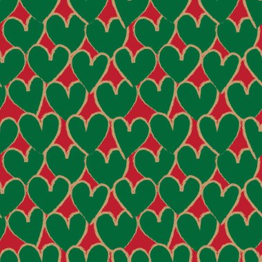 Moda tekstil ve grafikleri için kalp şeklinde fırça darbeleri kusursuz bir arka plan