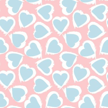 Moda tekstil ve grafikleri için kalp şeklinde fırça darbeleri kusursuz bir arka plan