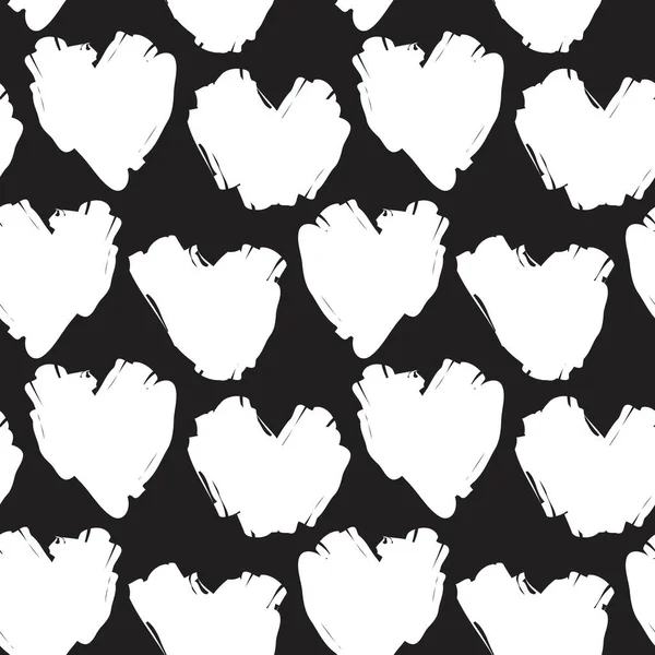 Corazón Forma Pincelada Sin Costura Patrón Fondo Para Textiles Moda — Vector de stock