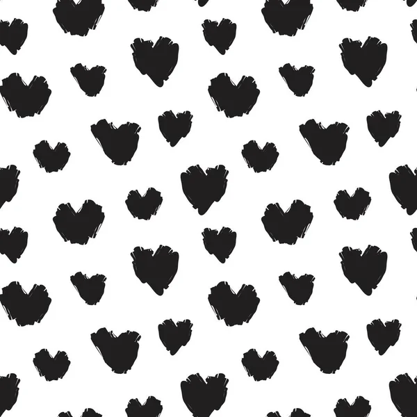 Corazón Forma Pincelada Sin Costura Patrón Fondo Para Textiles Moda — Vector de stock