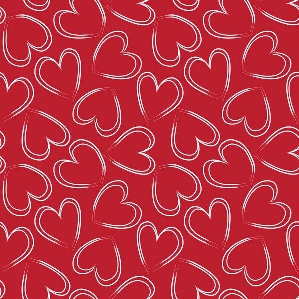 Heart Shaped Brush Stroke Seamless Pattern Background Fashion Textiles Graphics — Stock Vector