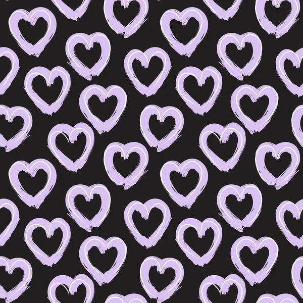 Corazón Forma Pincelada Sin Costura Patrón Fondo Para Textiles Moda — Vector de stock