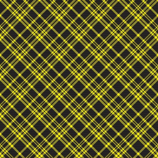 Yellow Diagonal Plaid Tartan Textured Seamless Pattern Design Suitable Fashion — Stock Vector