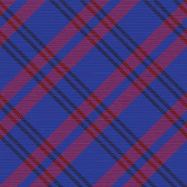 Red Navy Diagonal Plaid Tartan Texturé Design Sans Couture Adapté — Image vectorielle