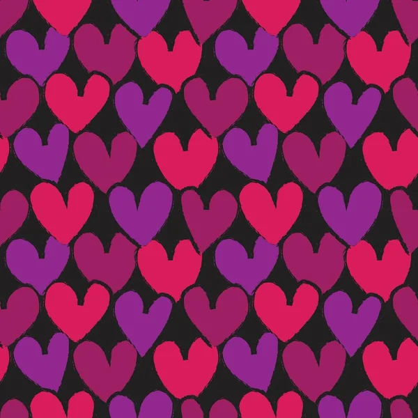 Corazón Forma Pincelada Sin Costura Patrón Fondo Para Textiles Moda — Vector de stock