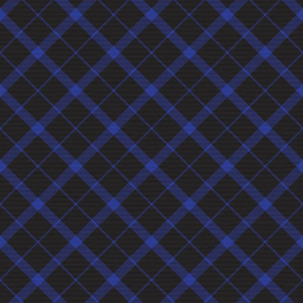 Azul Diagonal Xadrez Tartan Texturizado Design Padrão Sem Costura Adequado — Vetor de Stock