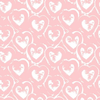 Moda tekstil ve grafikleri için kalp şeklinde fırça darbeleri kusursuz bir arka plan