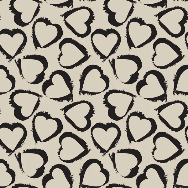 Coup Pinceau Forme Coeur Fond Motif Sans Couture Pour Textiles — Image vectorielle