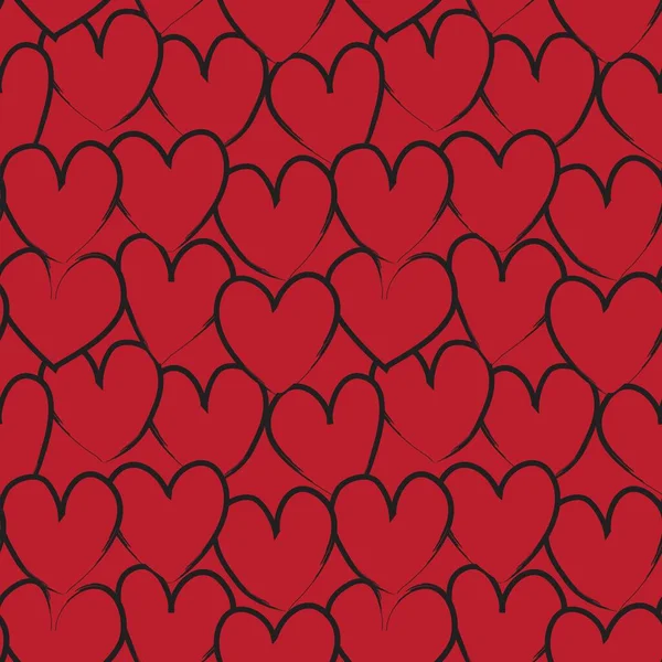 Corazón Forma Pincelada Sin Costura Patrón Fondo Para Textiles Moda — Vector de stock